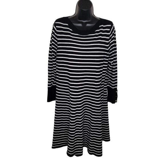 Loft Plus Size Striped knit long sleeve dress 14 - Picture 2 of 8
